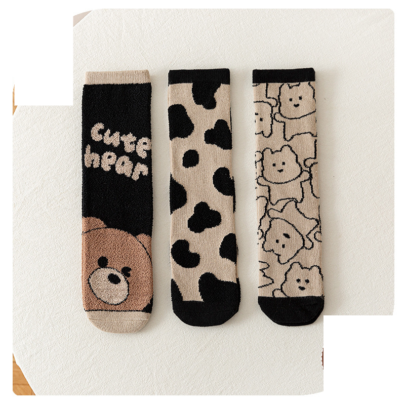 Kids'socks New winter cartoon pink rabbit children's straight mid-tube socks for children_voghion.com