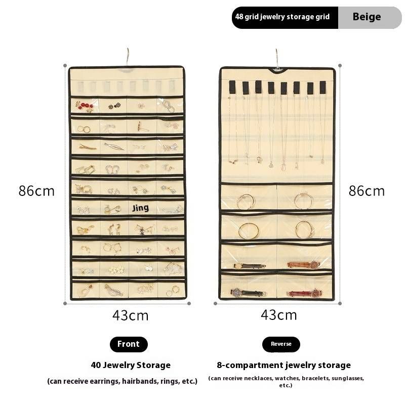 Borsa portaoggetti trasparente bifacciale per gioielli, multifunzionale, antipolvere e antiossidante, per porta armadio_voghion.com