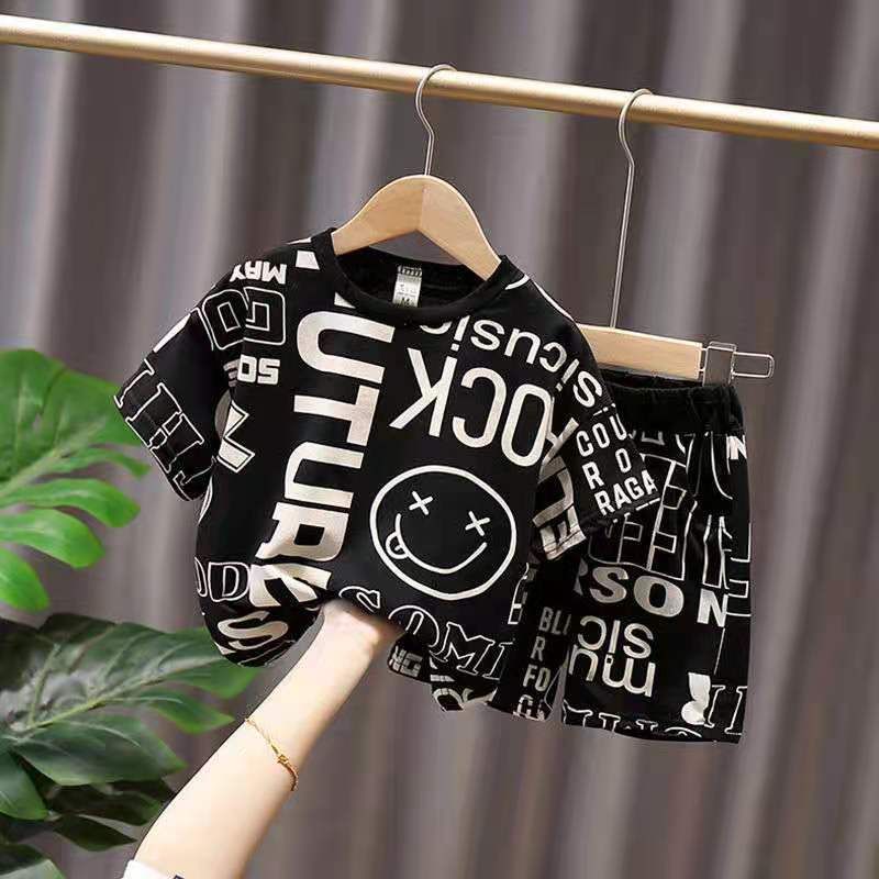 Kid's Clothing Summer fashion clothes for baby boys with letters, casual and handsome summer clothes for boys, short-sleeved suits, two-piece suits_voghion.com
