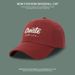 Korean version of versatile for women with small embroidered letters, duckbill wide brim, hard top, sun protection,_voghion.com