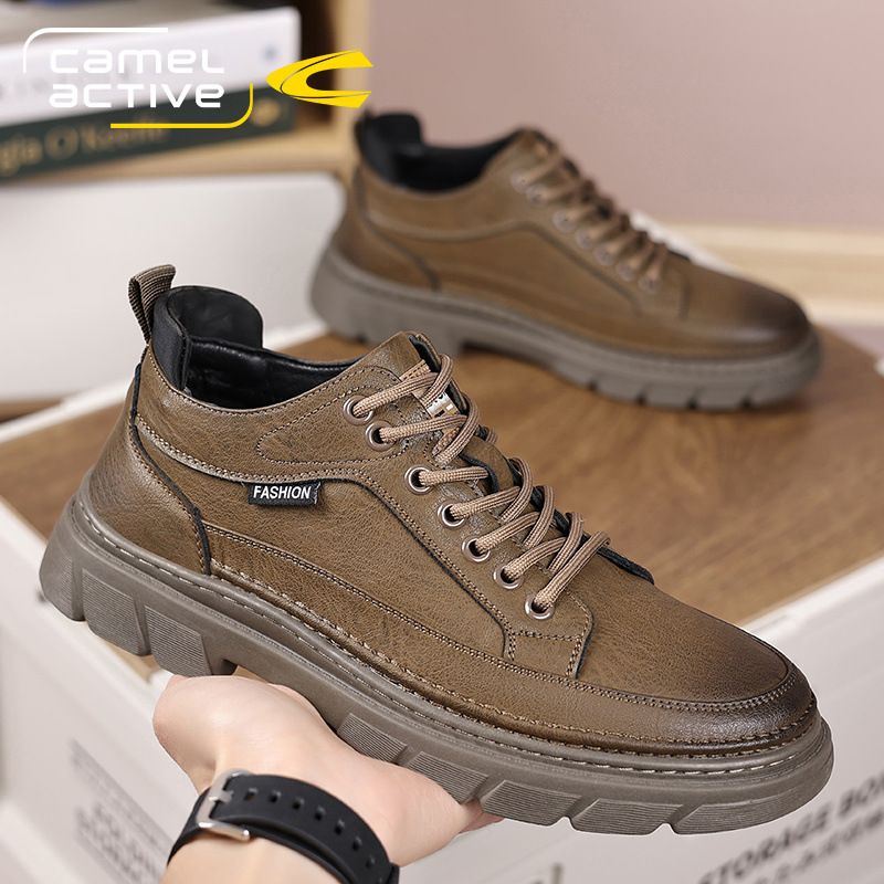 German Camel Dynamic Work Men, Spring New Genuine Leather Casual Shoes, Soft Sole Non-Slip Driving Shoes For Men_voghion.com