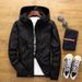 Solid Color Sports Spring Autumn Hooded Windbreaker Plus Size Jacket Running Windproof Top Men_voghion.com