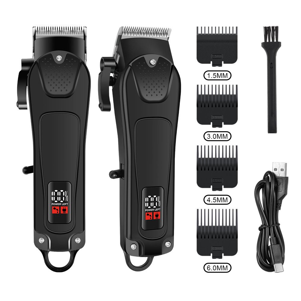 Professional Barber Clipper Set – Vintage-Style Rechargeable Hair Trimmer For Bald Fades, Line-Ups & Detailed Designs (Low Noise 36-45dB)_voghion.com