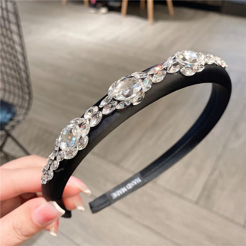 Bandă de păr ușoară și luxoasă cu diamant, cu bandă de păr Super Flash, stil nou la modă, cu burete rezistent, cu craniu care crește înălțimea_voghion.com