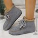 2025 New Large Size Wool Short Cotton Shoes For Women Winter Fleece-Lined Casual Warm Lace-Up Snow Boots_voghion.com