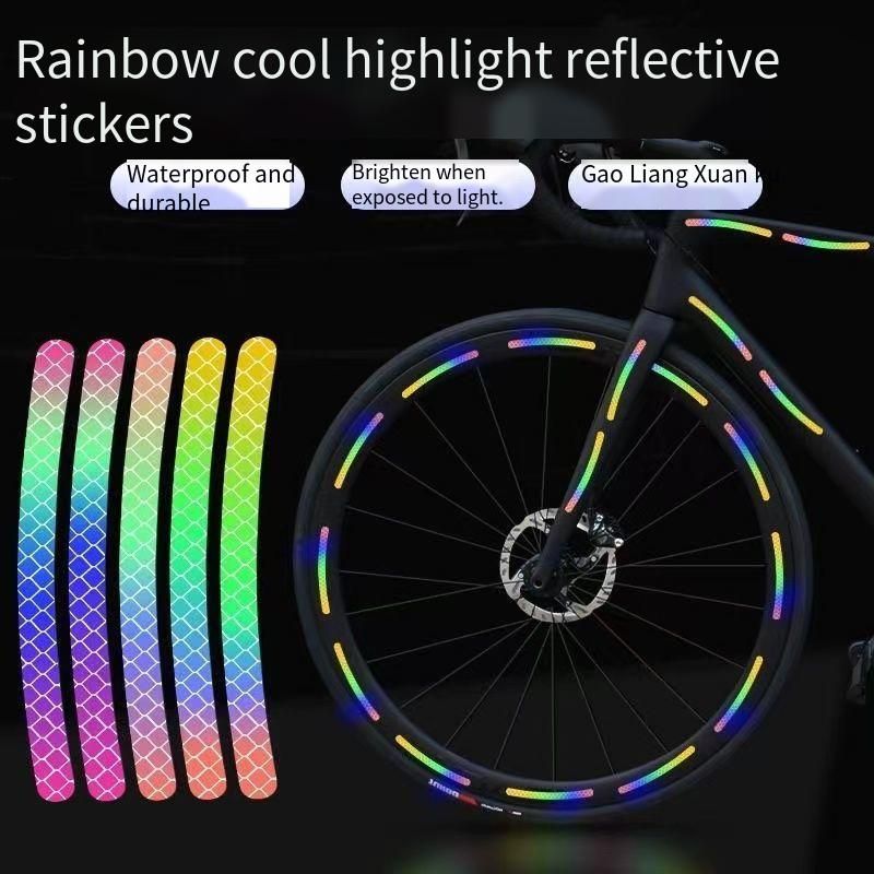 Tiras reflectantes para bicicleta, pegatinas de advertencia de seguridad para ruedas de ciclismo nocturno para niños_voghion.com