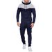 Slim Fit Panel Kapuzenpullover Lässige Sporthose Herren Set Individuell_voghion.com