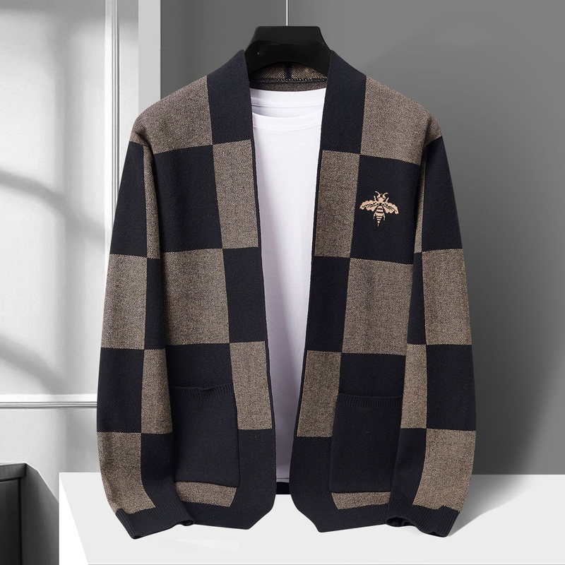 Veste cardigan occidental haut de gamme pour hommes, vêtements d'extérieur avec un pull paresseux de style coréen pour le tricot d'hiver_voghion.com