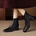 Cameido Women'S Short Boots Chunky Heel Mid Heel Square Toe Slimming Zipper Back Fashion Boots For Autumn And Winter_voghion.com