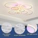 Moderne LED-Deckenleuchte, runde Deckenleuchte aus Acryl, bündige Deckenleuchte für Wohnzimmer, Esszimmer, Schlafzimmer, Küche (weiß, 8 Ringe, 80 W)_voghion.com