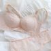 Mädchenhaft, sanft und cool ~ Französischer Stil Herzspitze Push-up-BH-Set für kleine Oberweite, kabellos, Modal, für Damen_voghion.com
