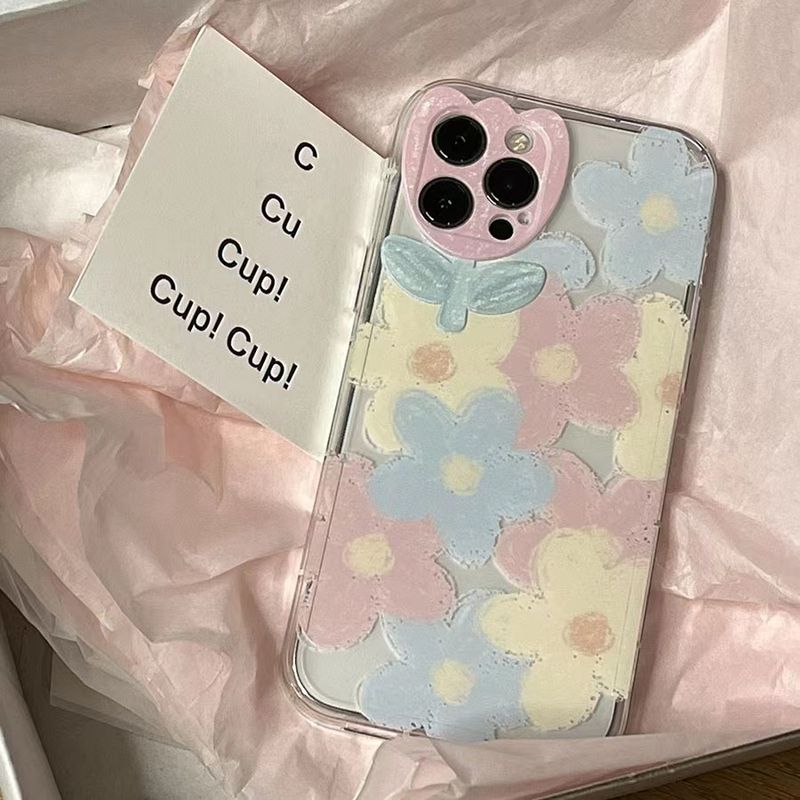 Suitable For 13promax Phone 11p Anti Drop Xr Crayon Flower Xsmax Full Package 14p Protective Case 12p_voghion.com