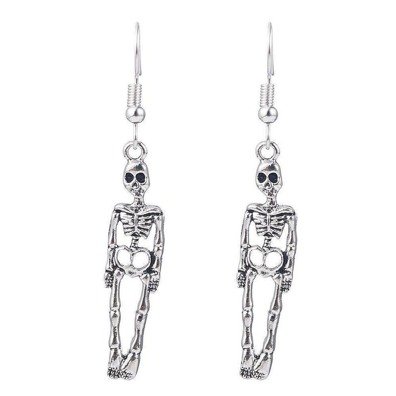 1 Pair Halloween Vintage Style Scissors Heart Shape Snake Plating Inlay Alloy Artificial Gemstones Drop Earrings_voghion.com