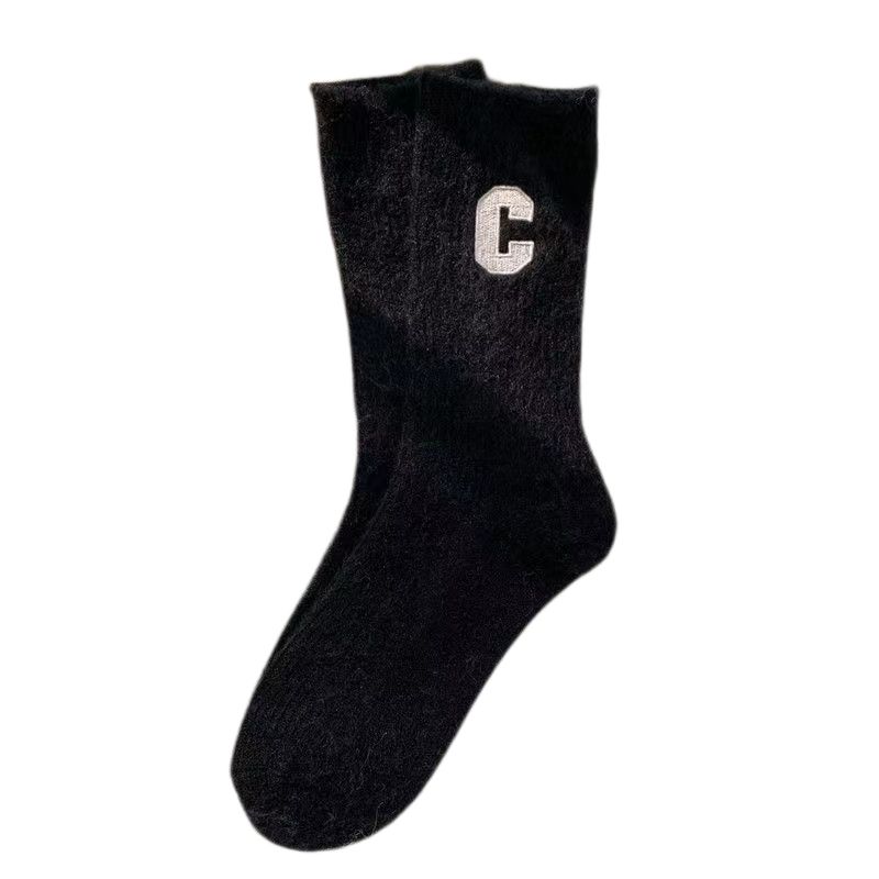 Leichter, luxuriöser, lässiger Trend, Bacta Unisex-Buchstaben, schweißfest, Anti-Schnüffeln, Anti-Reibung, Herbst und Winter, verdickte Baumwollsocken_voghion.com