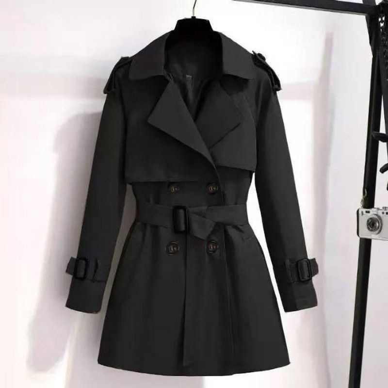 neue Windjacke im koreanischen Stil für Damen im mittleren und langen Stil, kleines, schickes Design, High-End-Jackenmantel für den frühen Herbst und Winter_voghion.com