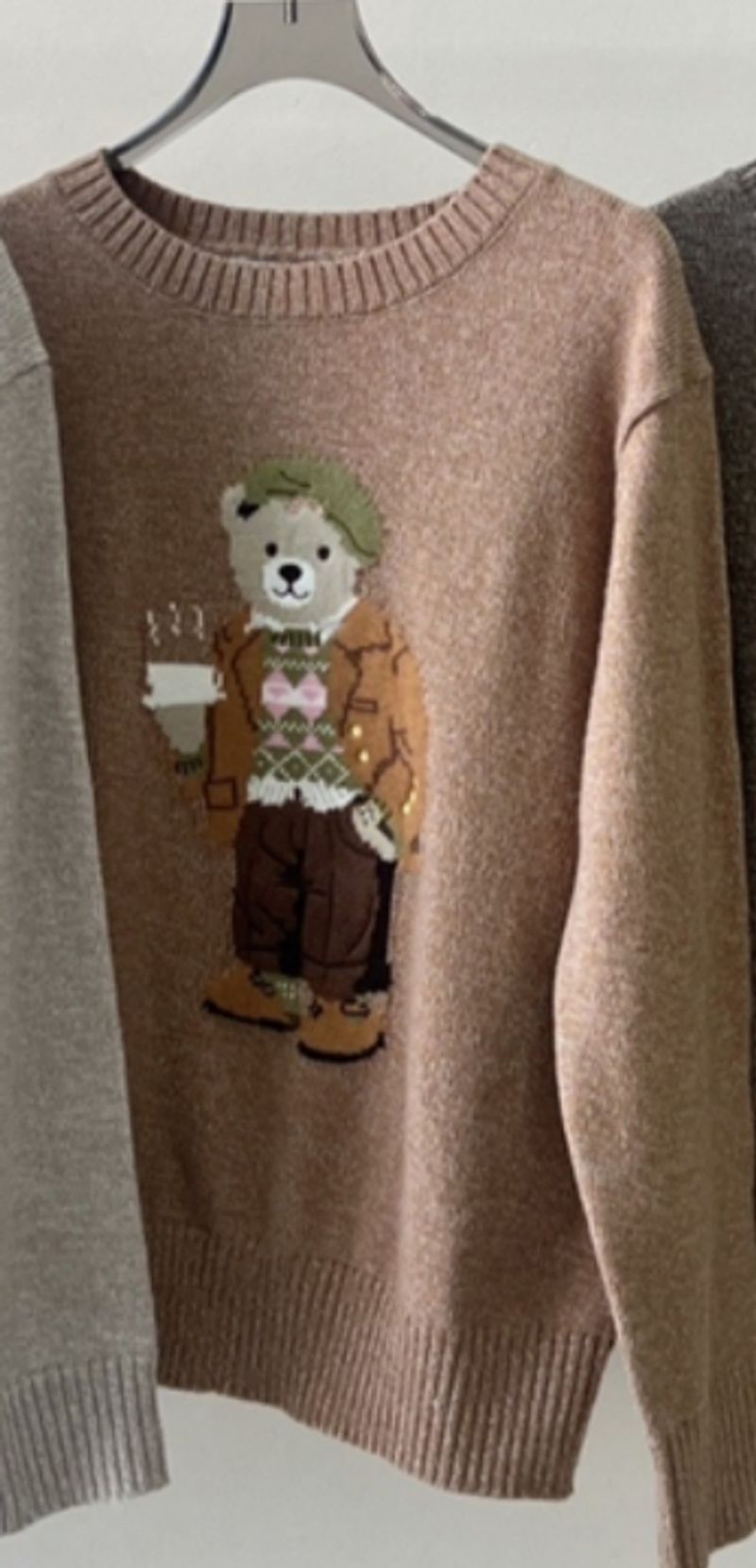  New Women's Casual Loose Cartoon Embroidery Round Neck Pullover Knitted Sweater _voghion.com