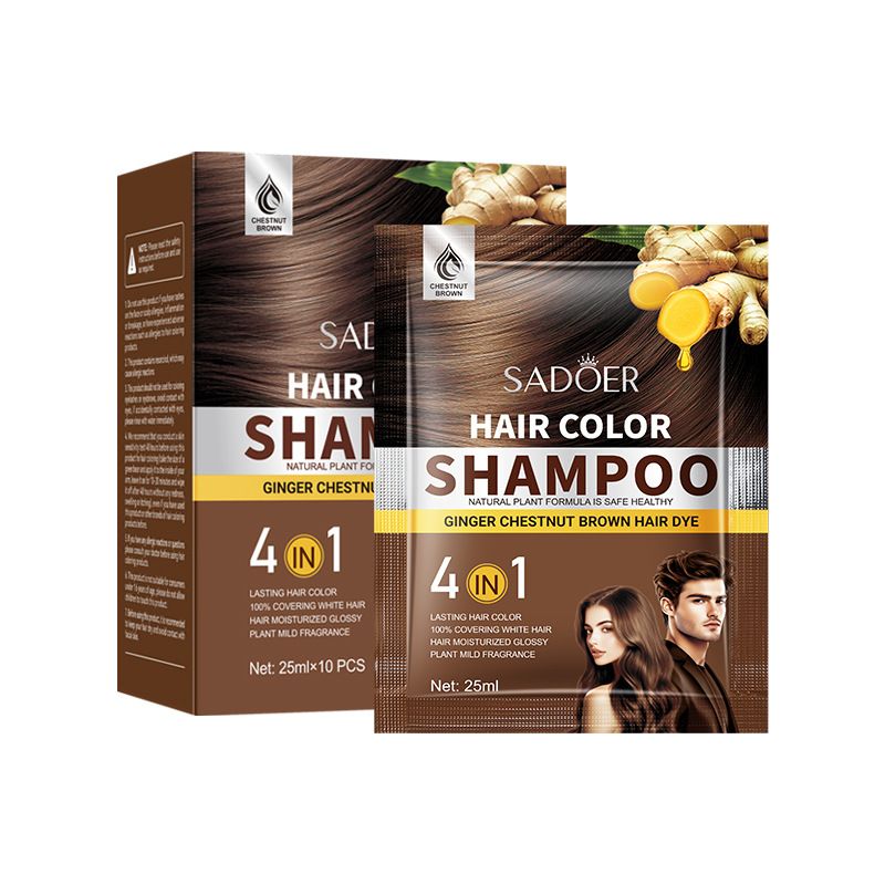 Hair Salon SADOER Ginger Plant Extract Hair Salon Chestnut Brown Special Free Bleaching Salon For Boys And Girls_voghion.com