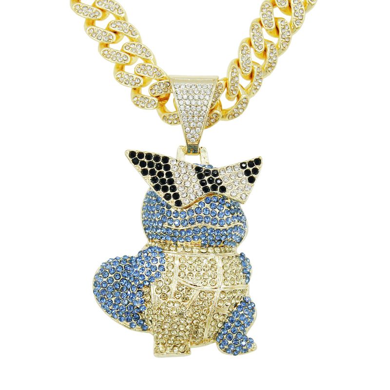Hip Hop cristal Anime fantôme pendentif avec glacé Miami chaîne cubaine collier ras du cou pour hommes femmes mode Ectoplasma bijoux_voghion.com