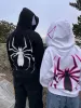 Y2K Moletons com estampa de aranha para mulheres e homens Hip Hop Zíper Manga Gg Jaqueta Casacos Outono Inverno Haruku Casual Solto Com Capuz_voghion.com
