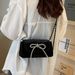 2024 New Chain Crossbody Single Shoulder Sequin Women's Texture Small Fragrant Wind Solid Color Bow Mini Handheld Bag_voghion.com