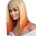 Rövid bob Ombre 613 narancssárga csipke frontális paróka 100% emberi hajból készült paróka nőknek_voghion.com