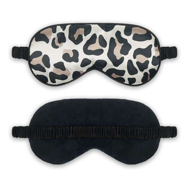 Leopard Print Eye Mask With Simulated Silk On The Front And Ultra Soft Light Shielding Sleep Eye Mask On The Back_voghion.com