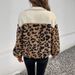 Women's Faux Fur Leopard Print Coat - Oversized Winter Jacket With Stand Collar For Bold Style (Beige, S-XL)_voghion.com