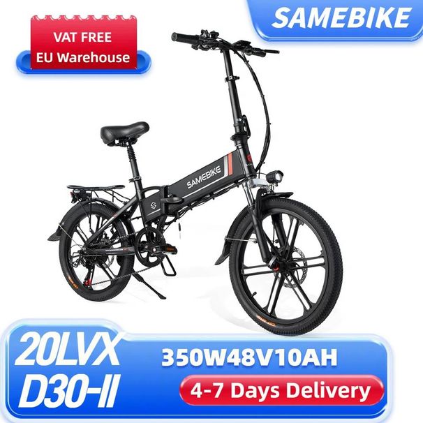 SAMEBIKE 20LVXD30-II Elcykel 20" hopfällbar elmopedcykel 350W Motor 48V 10Ah batteri_voghion.com