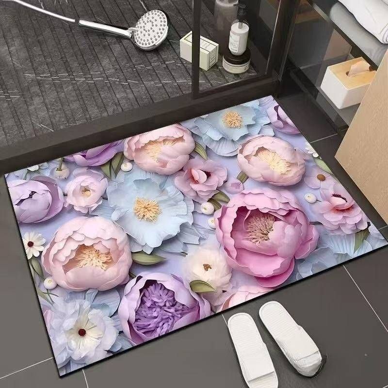 Licht Luxe Drie Dimensionale Bloemen Antislip Waterabsorberend Snel Drogend Diatomeeën Modder Vloermat Toilet Vuilafstotend Slijtvast_voghion.com