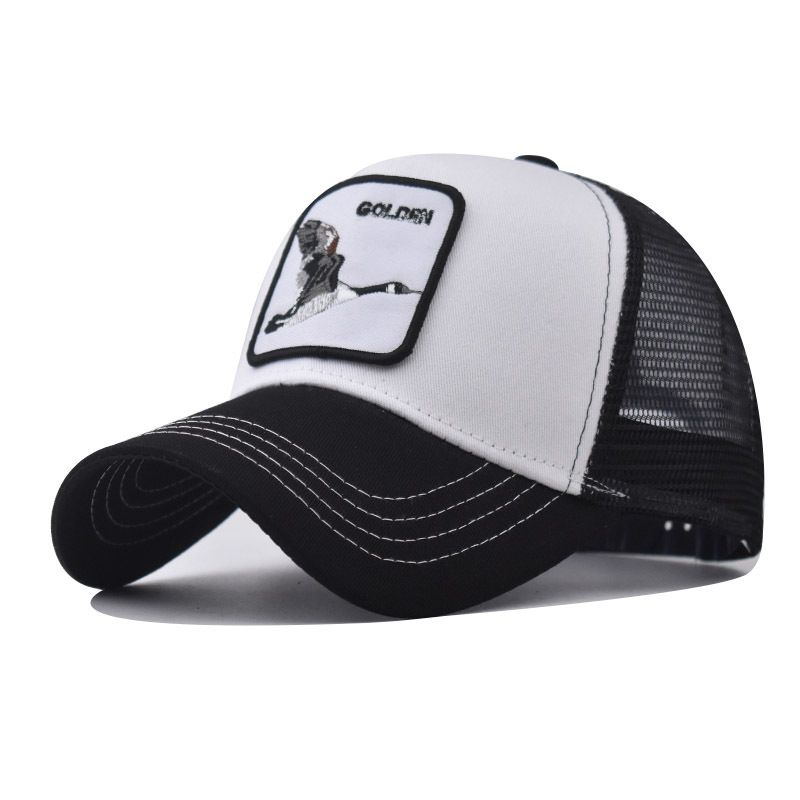 Unisex accessoires Dieren geborduurde baseballpet Dieren geborduurde pet Mesh eendenbek pet Gebogen rand Zonnehoed Mesh pet_voghion.com