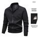 Men's Slim-Fit Stand Collar Jacket - Lightweight Spring Windbreaker With Zipper Closure (Black, Navy Blue) - Sizes M To 5XL_voghion.com
