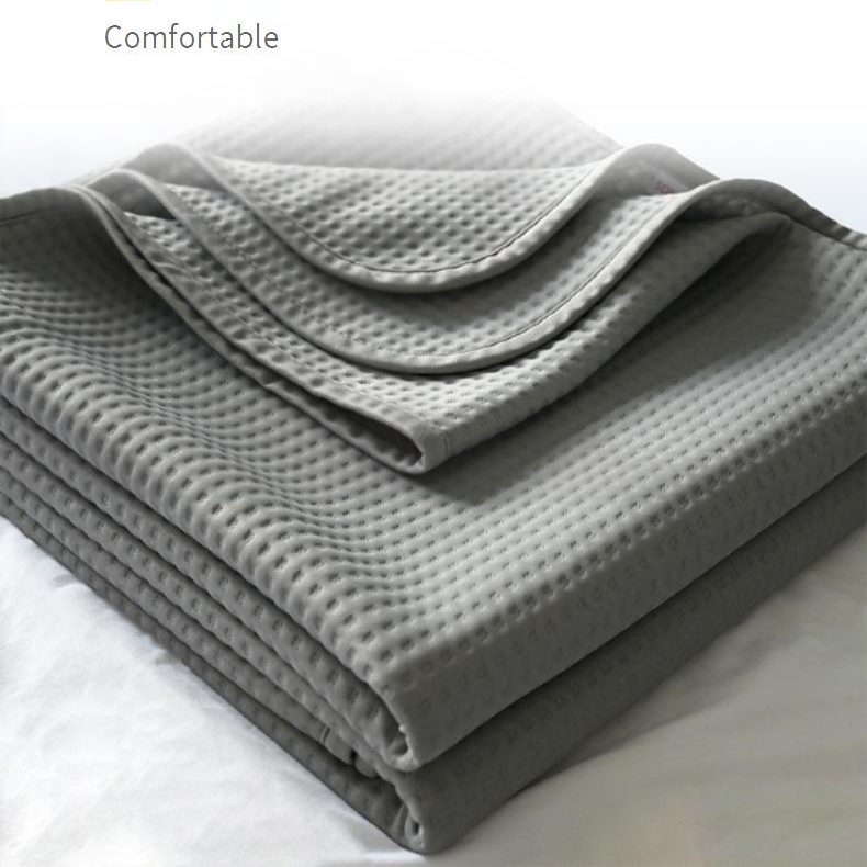 Koc chłodzący 400 g/m², oddychająca mieszanka nylonu i spandexu, miękka mata na cały sezon do łóżka, akademika lub domu – szary, 140 x 200 cm_voghion.com