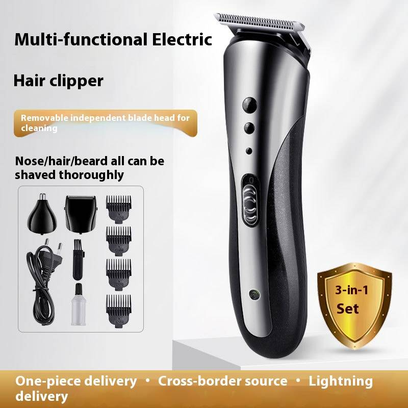 Professioneller 3-in-1-Akku-Haarschneider für Männer und Frauen – wiederaufladbar, wasserdicht, ultraleise (EU- und US-Steckeroptionen)​_voghion.com