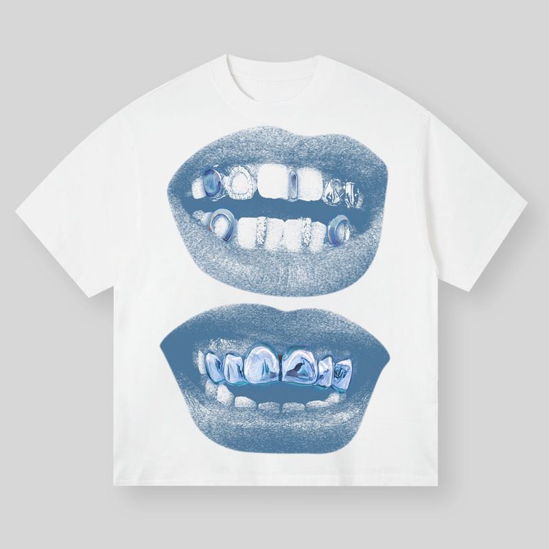 Herrenbekleidung Lippendruck Unisex Lockere Kleidung Straße Dunkle Kleidung_voghion.com