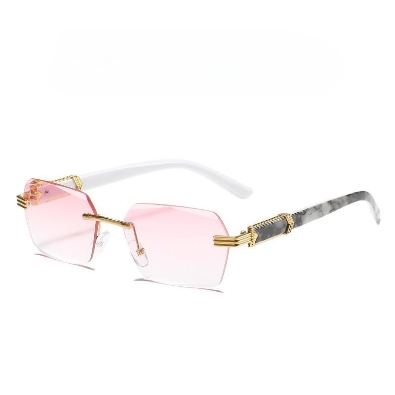 1 stk mote, transparent rektangelglass, metall utendørs uformelle solbriller for menn_voghion.com