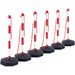 Adjustable Traffic Delineator Post Cones, 6 Pack, Traffic Safety Delineator Barrier With Fillable Base 6.6FT Chain, For Traffic Control Warning Par_voghion.com