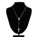 Women's Fashion Cross Alloy Pendant Necklace Versatile Jewel Beaded Collarbone Chain Hip Hop Punk Street_voghion.com