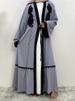 Abito musulmano Abaya Kaftan, semplice ed elegante, di alta qualità, in Turchia, nero, ricamato, da donna, kimono, Dubai, Medio Oriente, Nida Robe_voghion.com