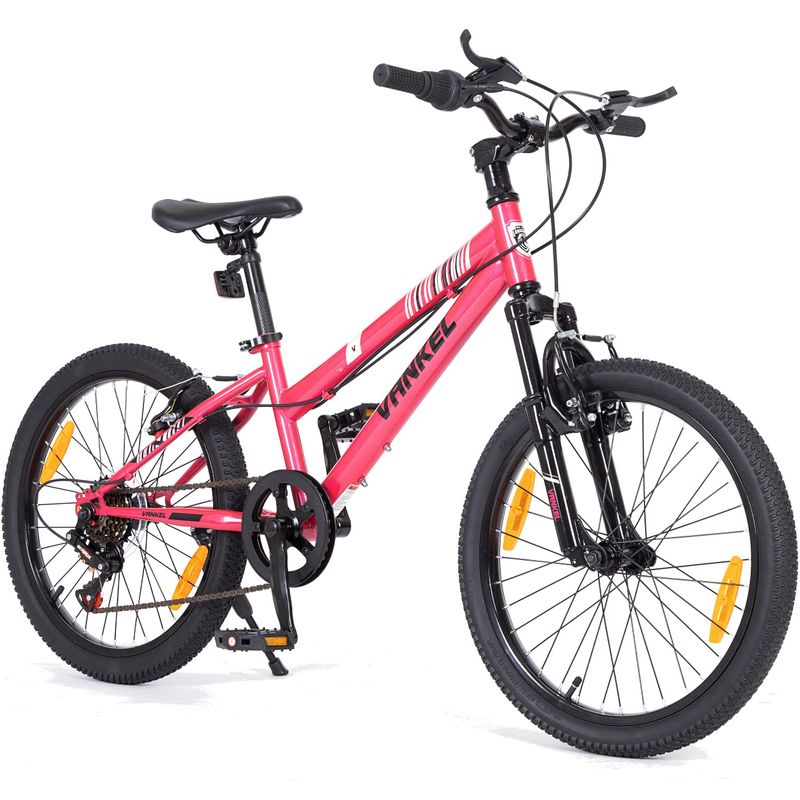 Vankel 20" Mountainbike für Kinder, leichte 6-Gang-Kinderfahrräder mit Kettenschaltung und V-Bremsen_voghion.com