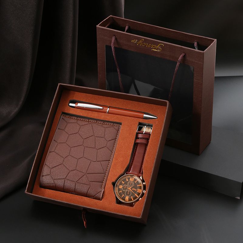 Men's Watches Hot Selling Gift Business Suit Quartz Watch Father's Day Suit Practical Men's Wallet Souvenir Gift_voghion.com