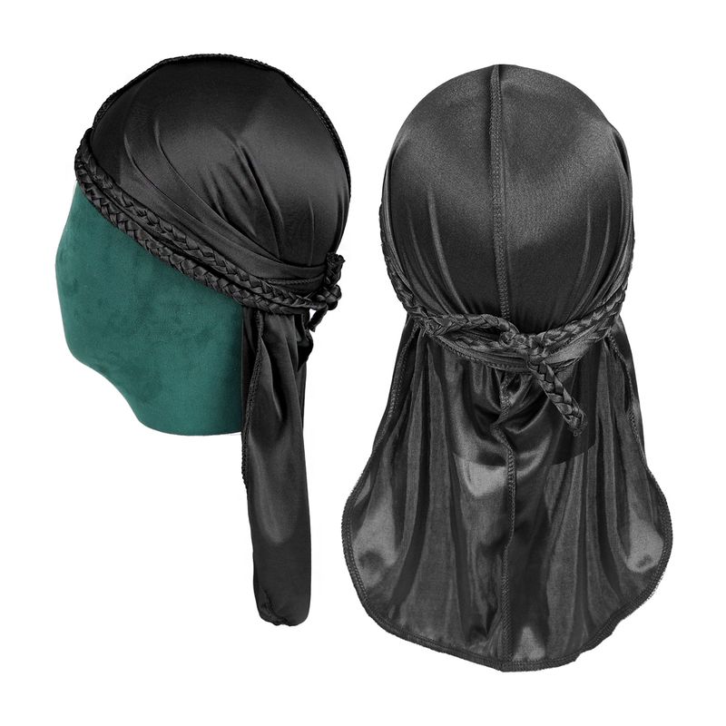 New Hip Hop Cap, Thickened Satin Silk Long Tail Dreadlocks Pirate Hat Durag_voghion.com