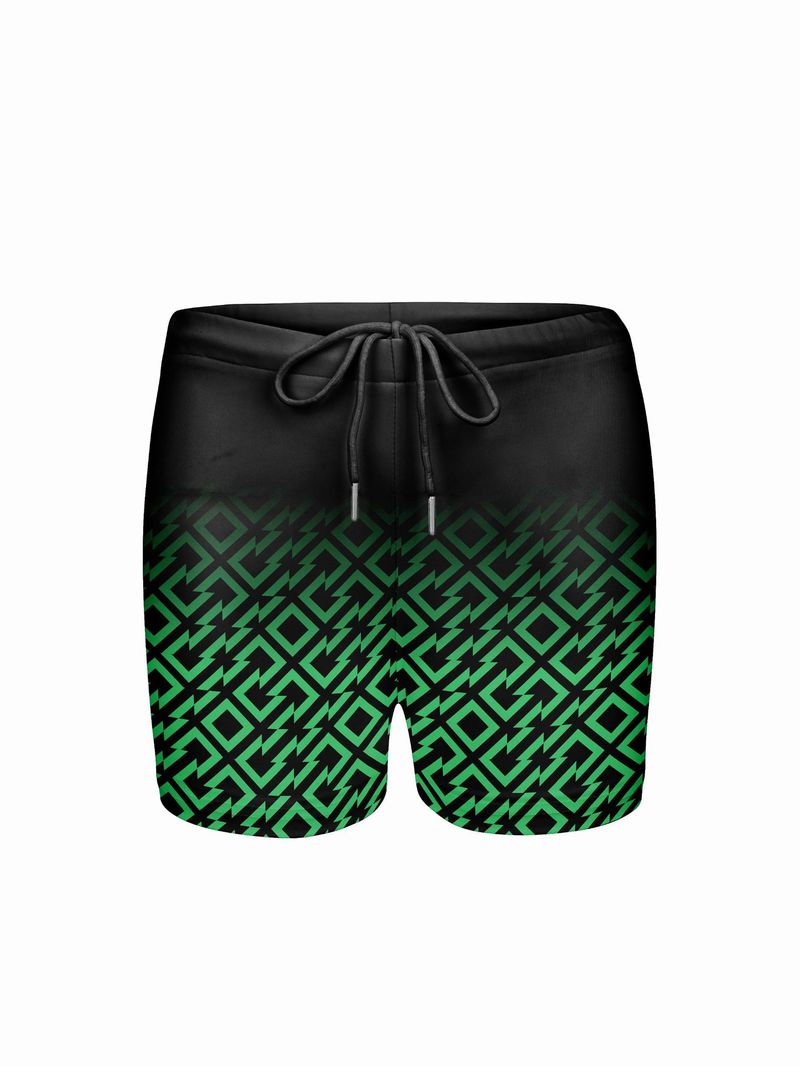 Men's 3D Digital Printing Plaid Boxer Adult Swimming Trunks High Elastic Tight Swimming Trunks_voghion.com
