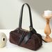Small Niche Frosted Cowhide Bowling Bag For Commuting, Large Capacity Boston Leather Hand-held Shoulder Bag For Women_voghion.com