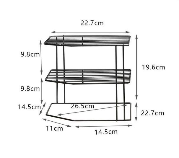 Scaffale portaoggetti da cucina a 3 ripiani, scaffale angolare portaoggetti a strati, porta stoviglie, porta piatti, portaoggetti angolare per bagno, portaoggetti per armadietto_voghion.com