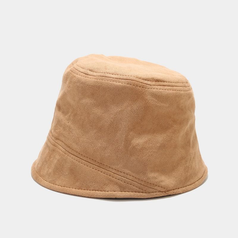 Jesenski in zimski semiš ribiški klobuk, moški klobuk za prosti čas na prostem, ženski klobuk za obraz, sprednji dolgi zadnji kratki klobuk_voghion.com