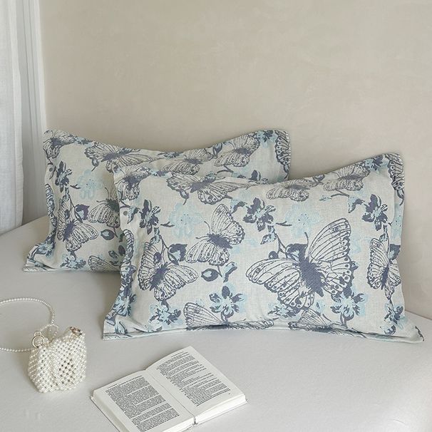 Pillow Case Pure Cotton Gauze One Pair All Inclusive Buckle Fixed Non Slip Pillowcases_voghion.com