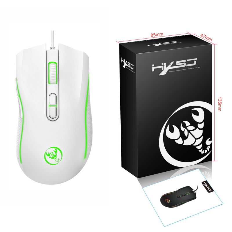 A869 HXSJ Colorful Glow Game Esports Wired Mouse, DPi, 4-speed adjustable up to 3200dpi_voghion.com