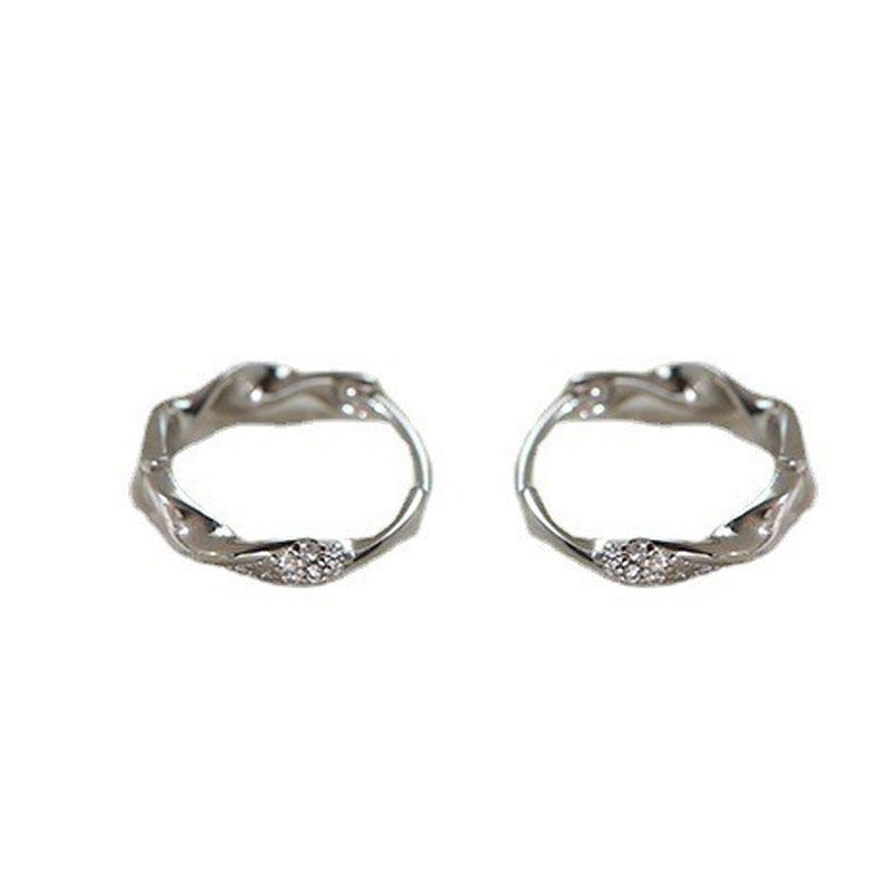 Sterling Silber VENUS Mode Zirkon Intarsien Twist Ohrringe Damen Ohr Schnalle Einfache Wilde Schmuck Geschenk Wholes_voghion.com