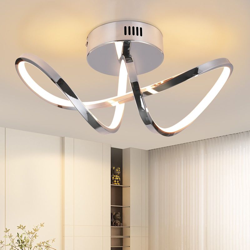 Deckenleuchte Schlafzimmer Deckenlampe Wohnzimmer - Moderne Flurlampe Chrom Design 12W Innen Küchenlampe 3000K Warmweiß LED Deckenbeleuchtung_voghion.com