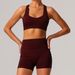 Damenbekleidung Nude Schnelltrocknender Yogaanzug Für Damen, Outdoor-Trainingsanzug, Laufsporthose, Fitnesskleidung, Gerafftes BH-Set_voghion.com